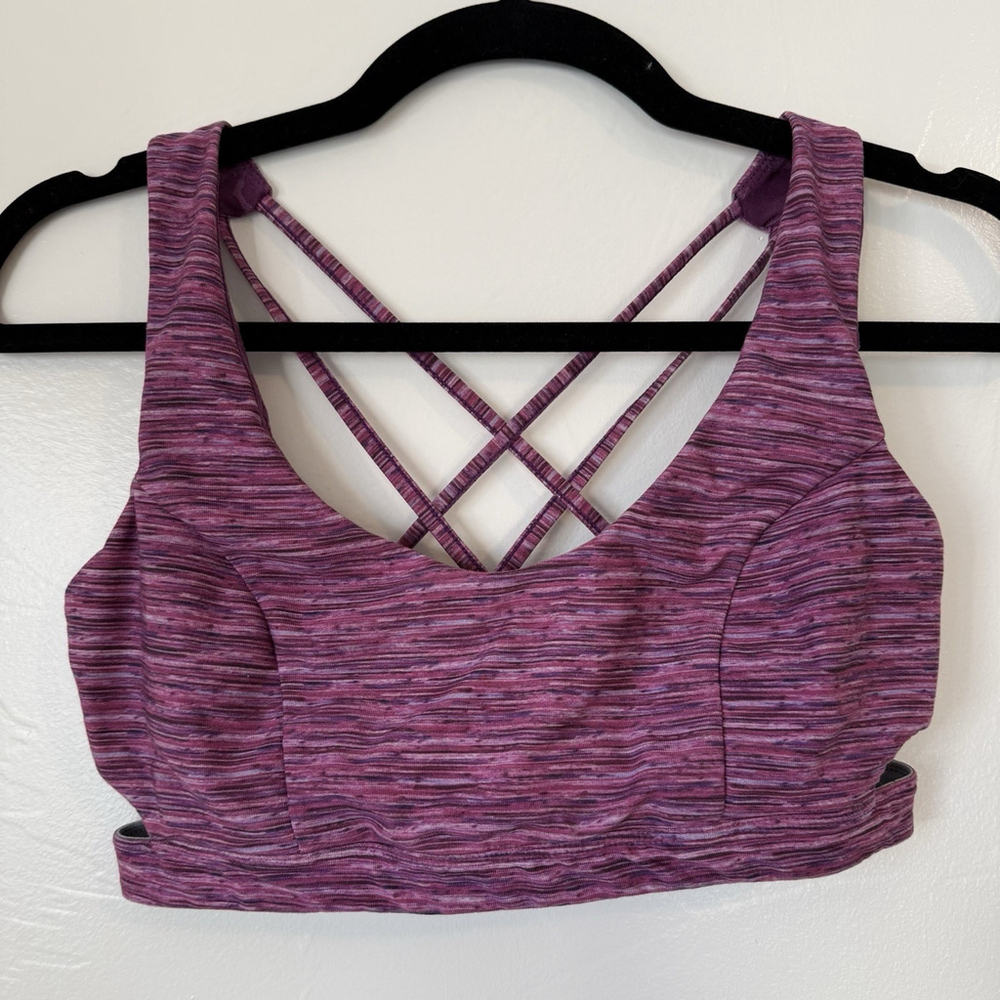 Cozy Orange Sports Bra Pink & Purple Space Dye Size Medium